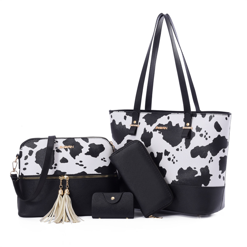 Cross-border new 2024 Women's bag, fashionable large-capacity hand-held buns, mother bag, four-piece set, single-shoulder crossbody bag wholesale bag full figure