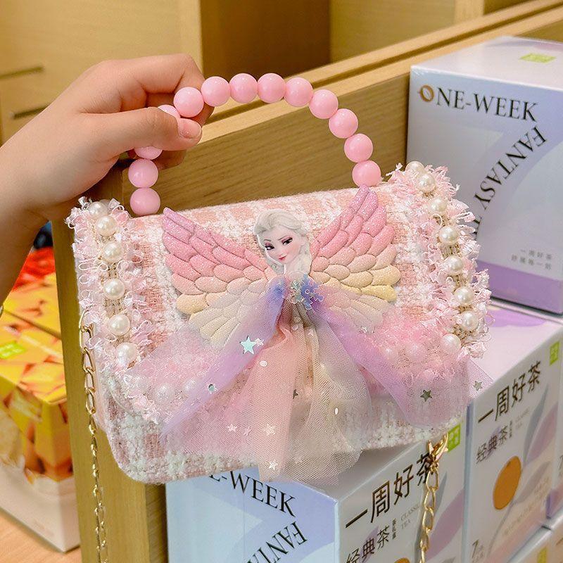 New Princess Elsa bag for girls, little girl crossbody bag, fashionable and cute single-shoulder bag, baby decoration bag, cartoon details Picture