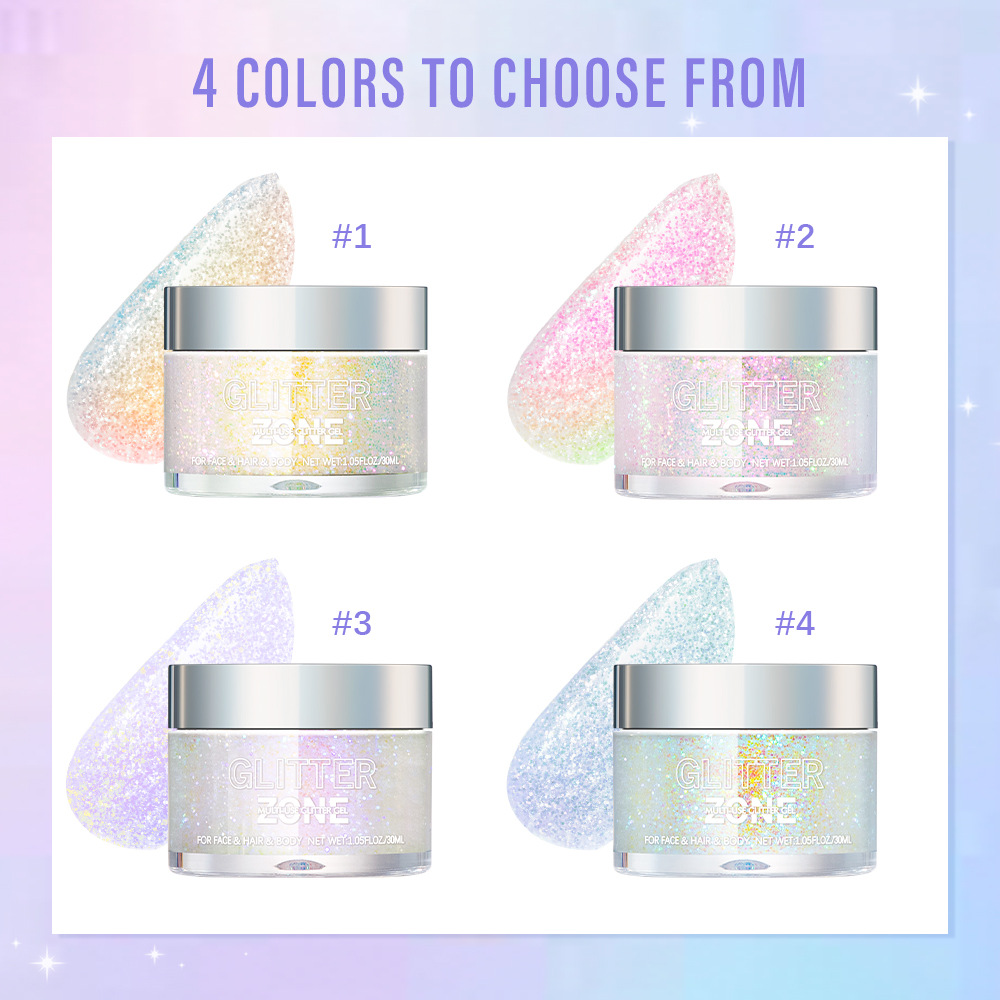 lakerain Sparkling Gel Available in 4 colors: Eye and Face high-gloss Gel, Body Highlight Specification drawing