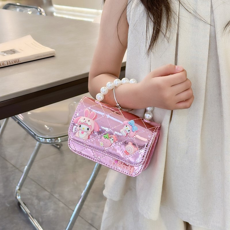 Children's bag 2024 New Korean cartoon chain single-shoulder bag, Chanel-style diamond-shaped crossbody bag, small square bag for boys and girls Specification drawing