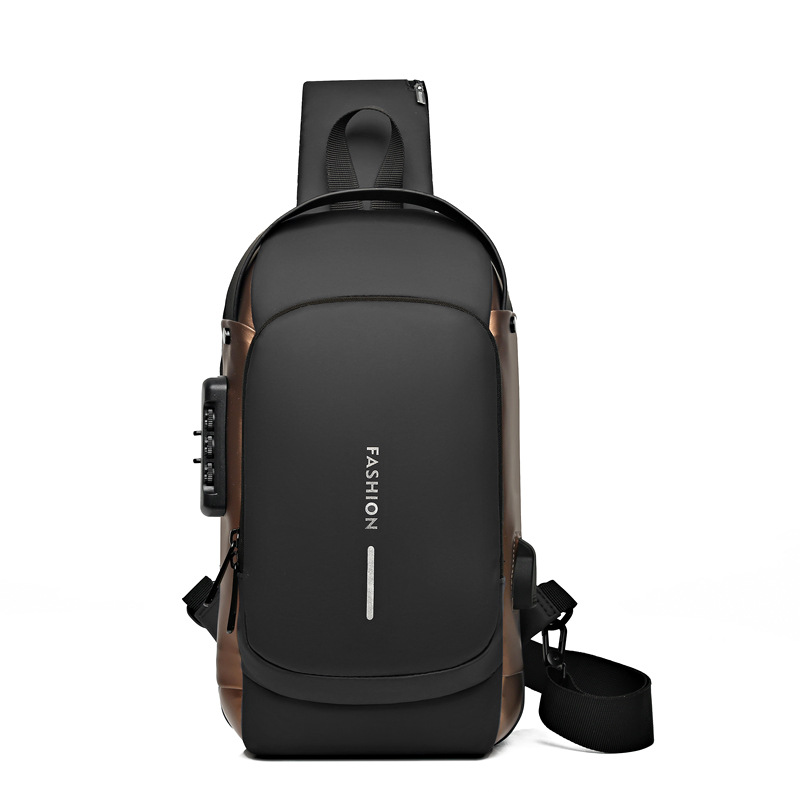 Cross-border chest bag for men, business single-shoulder crossbody men's backpack, anti-theft crossbody bag, large-capacity sports motorcycle bag full figure
