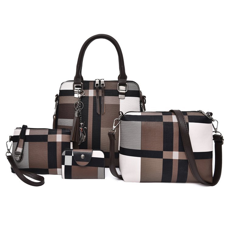 New style four-piece handbag set, European and American handbag, women's trend single-shoulder cross-border wholesale, women's bag consignment, crossbody bag Item Picture