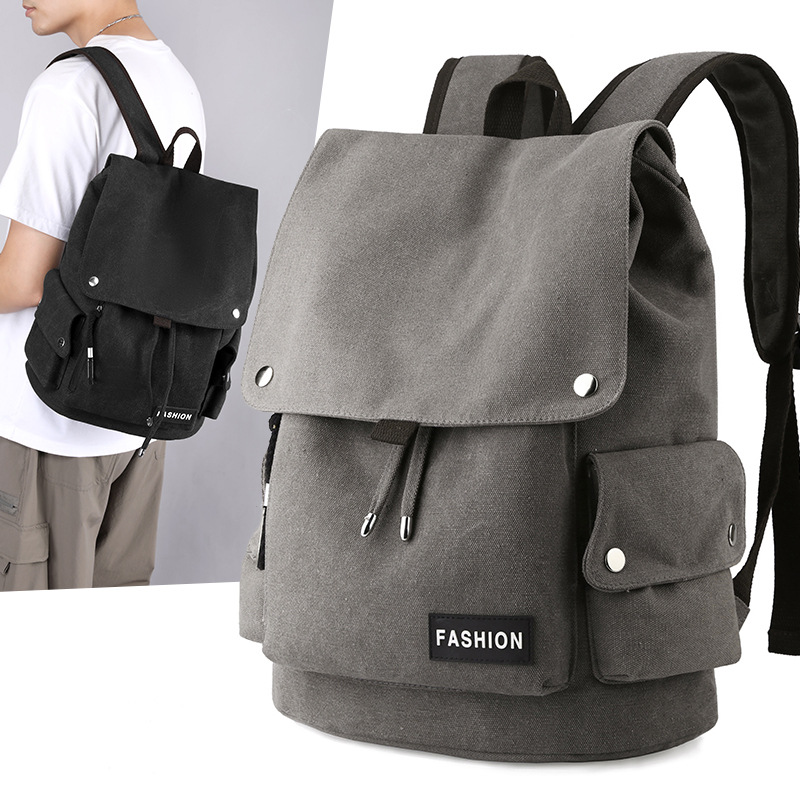 2023 New personalized Hong Kong-style backpack, large-capacity fashionable and trendy schoolbag, versatile and casual nylon student backpack full figure