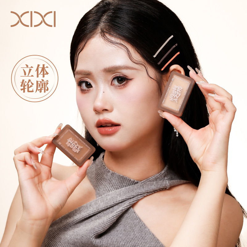 xixi Toasted continuous Contouring Plate Matte Facial three-dimensional brightening Nose Shadow Shadow Side Shadow Hairline Contouring powder Specification drawing