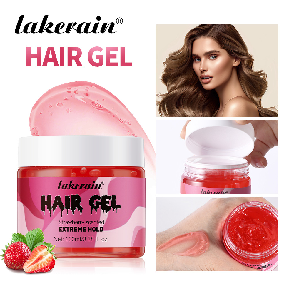 Lakerain Transparent Gel Hair Gel 100ml, a hair gel for styling curly hair, creating fluffy bubbles and elastic hair full figure