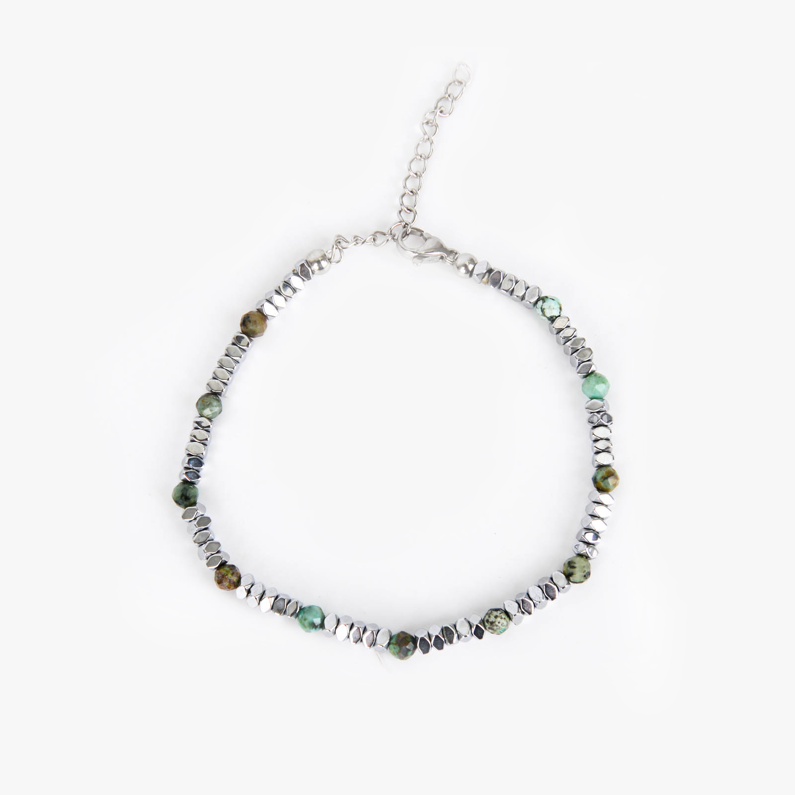 亚马逊热销天然石串珠手链不锈钢波西米亚风手饰DIY刻字复古饰品