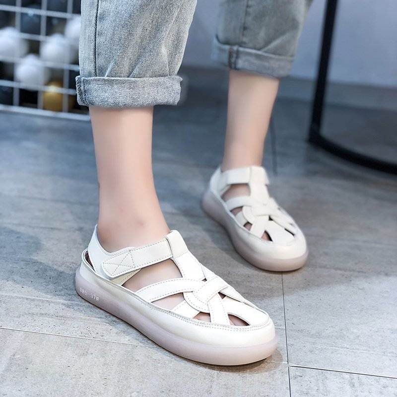 Fashionable crystal jelly sole women's sandals 2021 Summer new Korean style versatile Velcro student girls' cool slippers details Picture