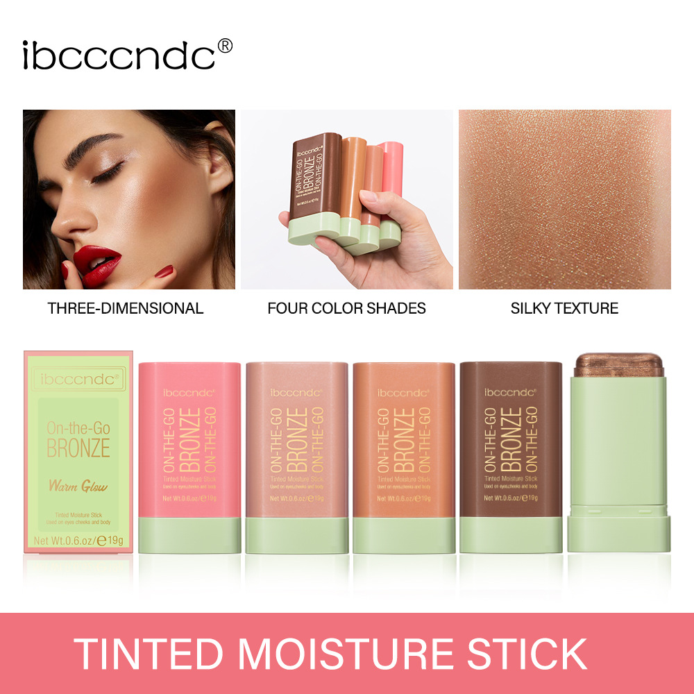 ibcccndc Rotating Contouring Stick, Highlight Contouring Stick, Shadow Contouring Stick, Natural Nude Makeup, matte Contouring stick full figure