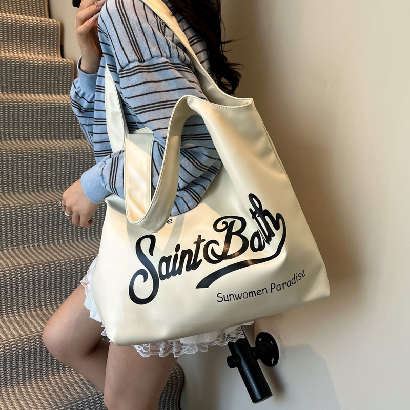 Large-capacity single-shoulder bag for women, 2025 new style, fashionable, casual and versatile tote bag, letter niche design handbag Specification drawing