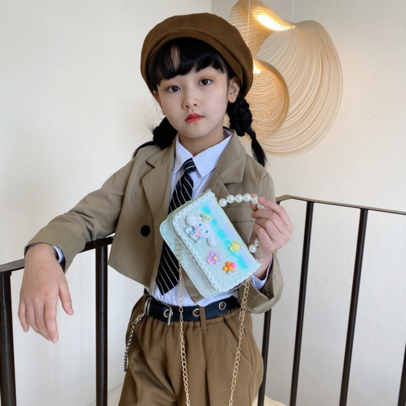 Children's chanel-style fashionable single-shoulder bag, cross-border coolmi girl cartoon princess trendy parent-child crossbody bag Specification drawing