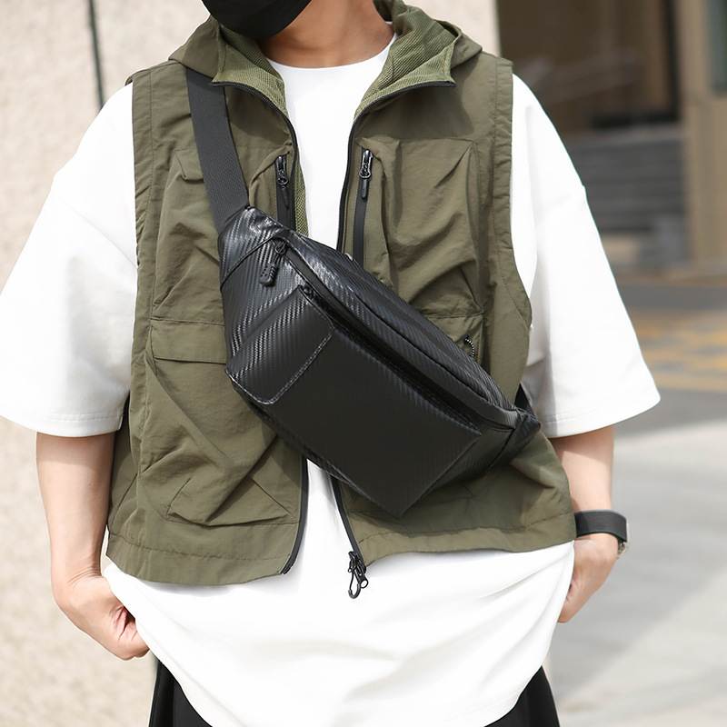 Casual waist bag, sports waist bag, running bag, mobile phone bag, multi-functional bag, large-capacity chest bag, single-shoulder crossbody bag details Picture