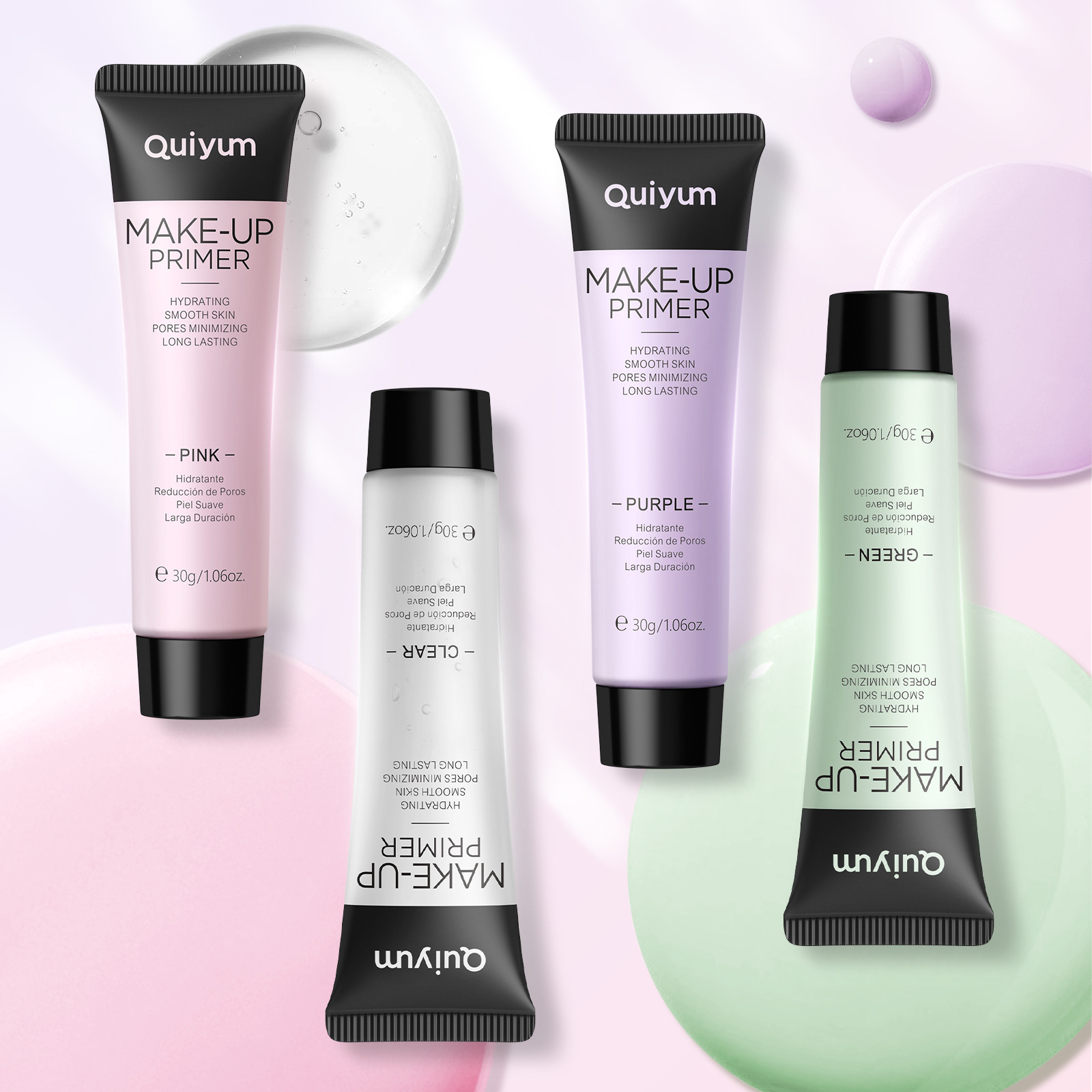 Cross-border version QUIYUM Primer 4-color (Color box) 30g Hydrating, light and thin, hydrating and moisturizing manufacturer wholesale makeup details Picture
