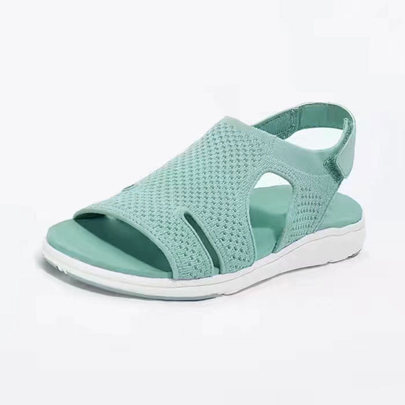 2021 Independent Station Summer New women's sandals, large-sized breathable elastic woven strap thick-soled sandals, casual sandals Application Scenario