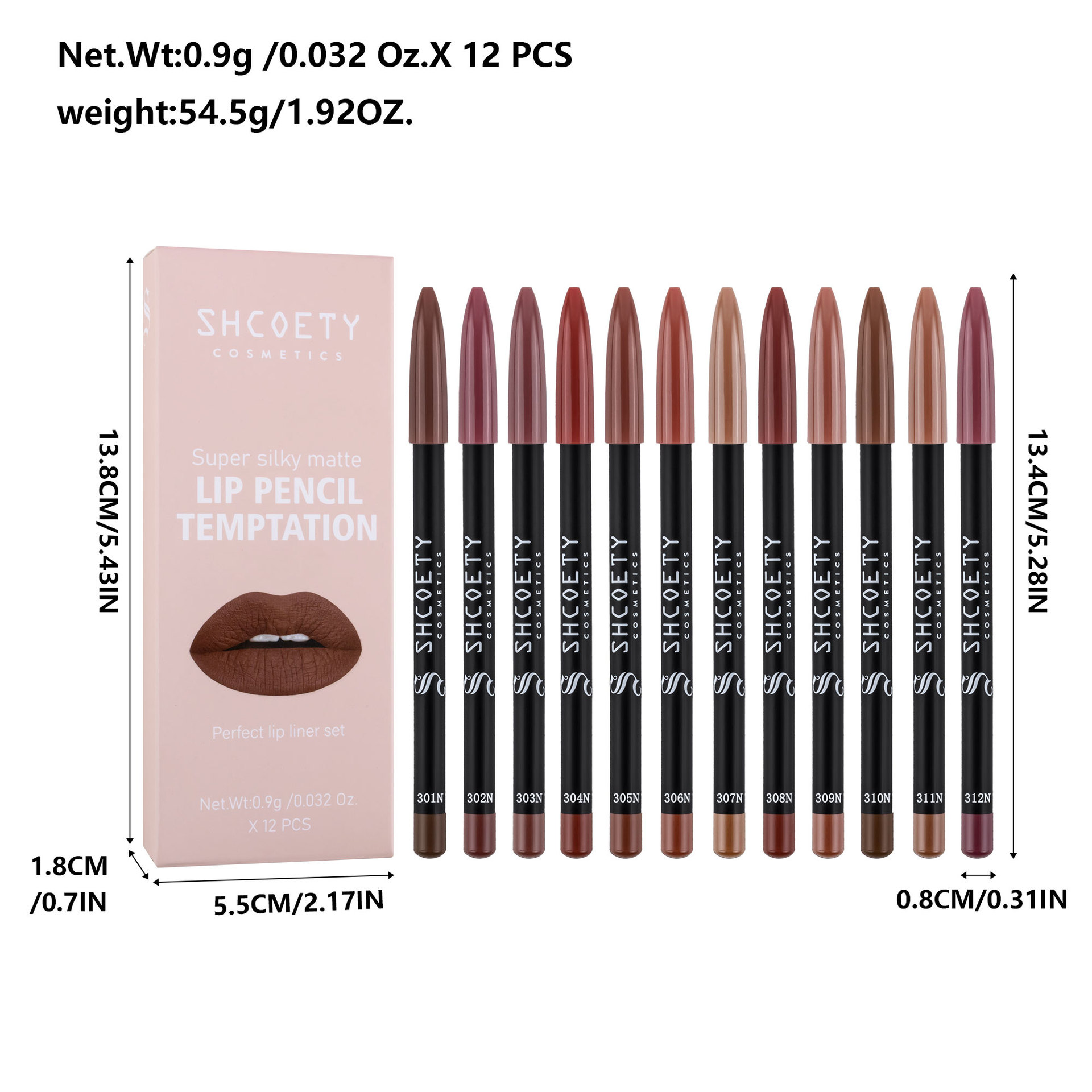 SHCOETY Cross-border New 12-color matte lip liner pen set, nude color, non-fading, long-lasting European and American makeup Application Scenario