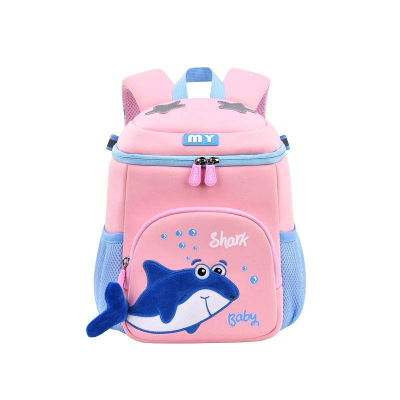 New cute shark kindergarten schoolbag 1-3-6 year back support diving material children 's backpack manufacturer direct sales in stock 5 Item Picture