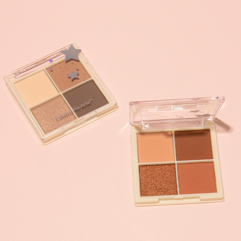 Four-color eyeshadow, pearlescent and matte, brightening, not easy to smudge, daily makeup, affordable eyeshadow palette wholesale, genuine cosmetics Specification drawing