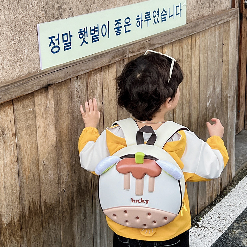 2024 New kindergarten backpack, cute little rabbit baby eggshell backpack, lightweight schoolbag for boys and girls to go to school details Picture