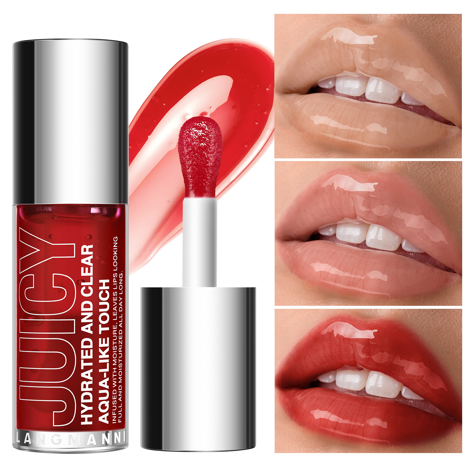 LANGMANNI 6-color large brush head lip oil and zirun lip oil are selling well on Amazon temu full figure