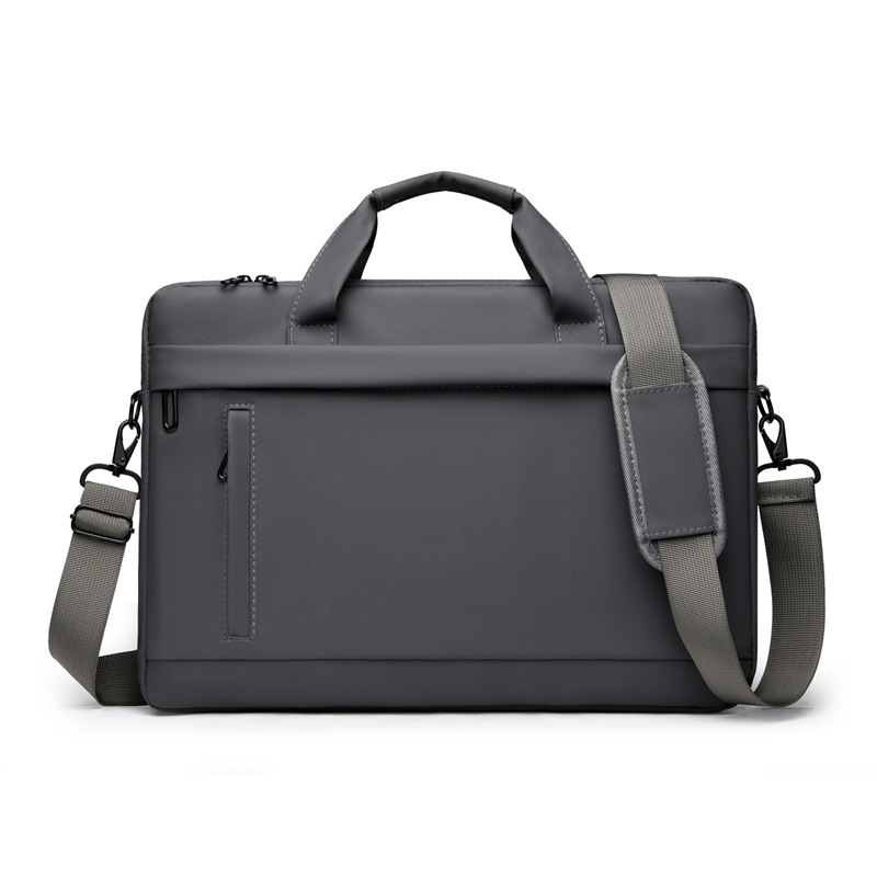 New leather film hand-held laptop bag, 15-inch and 16-inch single-shoulder bag for men, large-capacity briefcase and file bag Item Picture