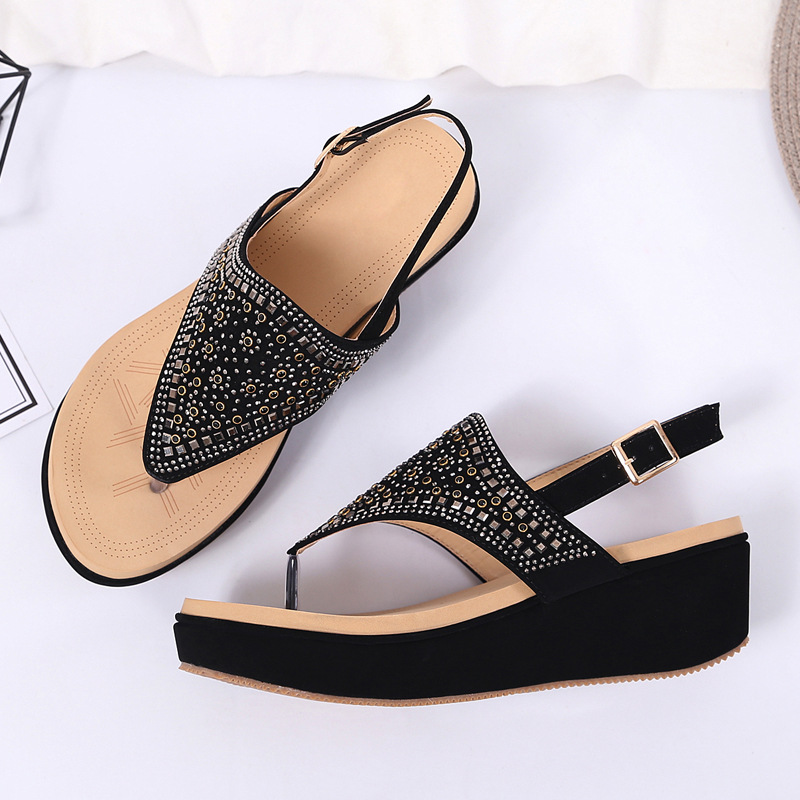 Cross-border sandals for women 2024 Summer New Style Crystal large-sized export foam thick-soled women shoes Shoes Specification drawing