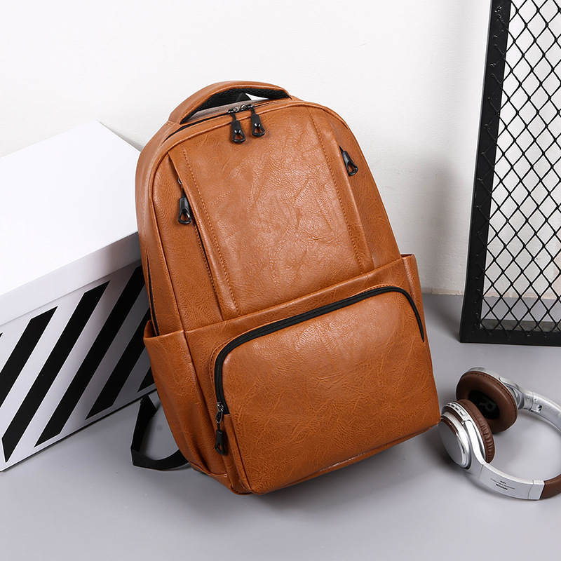 2024 New men's trend Edition large-capacity backpack, simple commuting computer bag, cross-border wholesale, junior and senior high school schoolbag Specification drawing