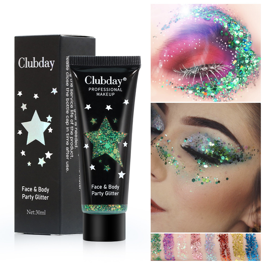 Cross-border beauty gel liquid sequin body eyeshadow export Christmas makeup chameleon tube eyeshadow full figure
