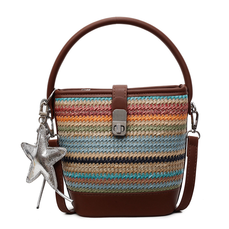 A trendy and fashionable straw-woven phone bag for women in the summer of 2025, a Korean version of a niche and simple crossbody bag Item Picture