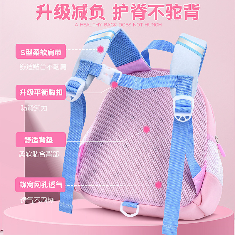New kindergarten schoolbag, cute strawberry rabbit children's schoolbag, cartoon ultra-light, weight-reducing and anti-wandering children's bag Application Scenario
