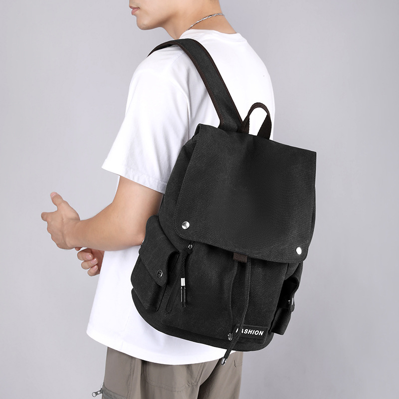 2023 New personalized Hong Kong-style backpack, large-capacity fashionable and trendy schoolbag, versatile and casual nylon student backpack Specification drawing