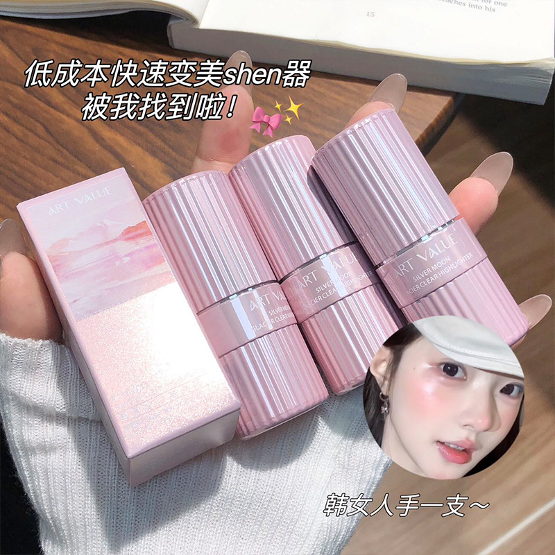 New Art Value products: Silver Moon Glacier Highlighter Stick, Contouring Stick, Cross-border Contour Shadow Pen, Three-dimensional Sleeping Silkworm Face full figure