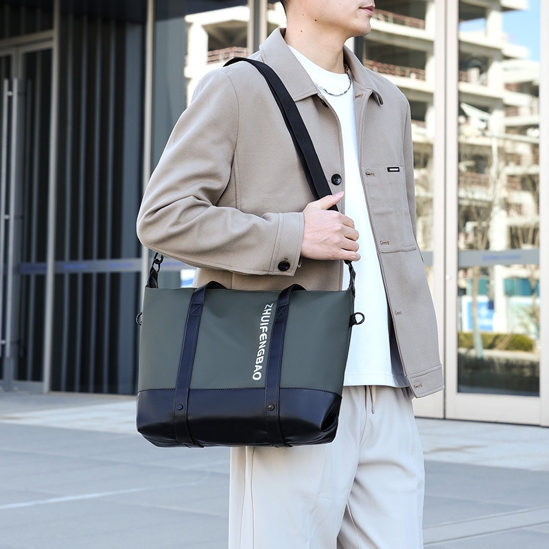 Men's handbag, business travel bag, casual briefcase, men's commuting, fashionable and simple, office portable bag Specification drawing