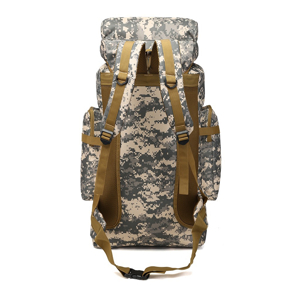New cross-border men's travel bag, multi-pocket outdoor hiking backpack, large capacity 80L camouflage casual luggage bag Specification drawing
