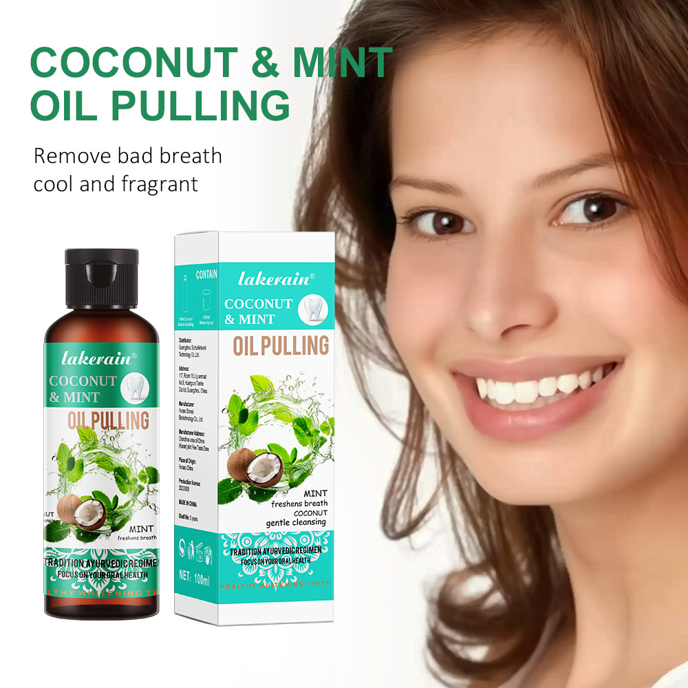 Cross-border lakerain Coconut Oil Mouthwash Oil for Cleaning gums full figure