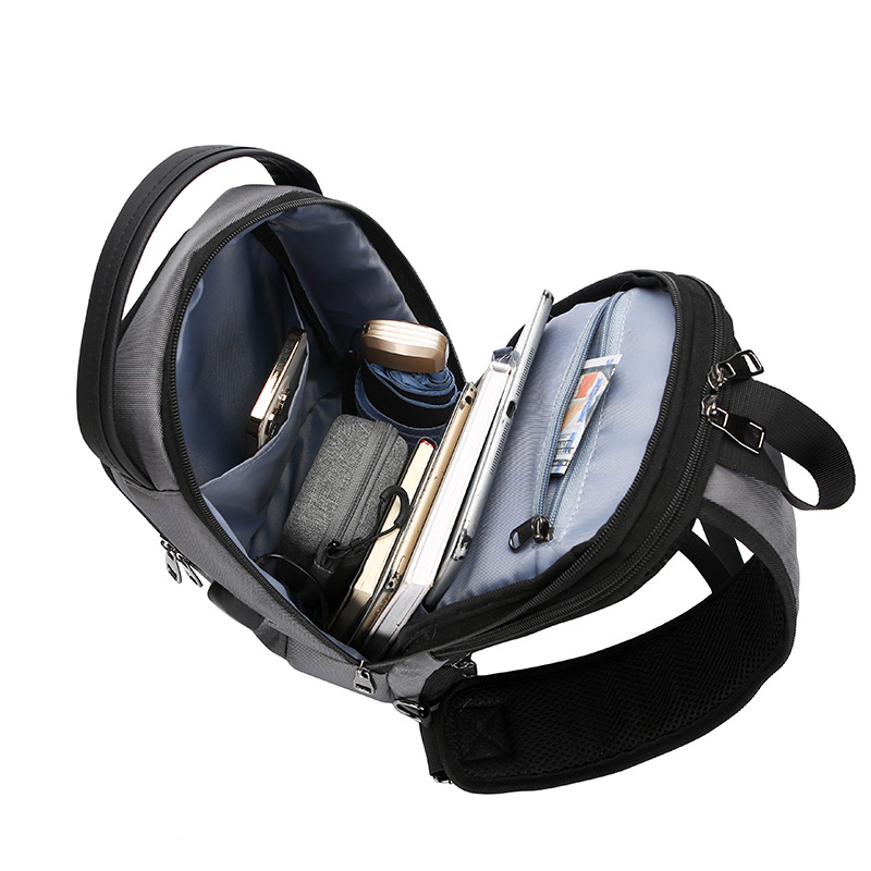 New single-shoulder simple chest bag, multi-functional crossbody bag, men's casual travel bag, waterproof password lock, anti-theft small backpack Item Picture