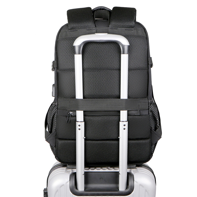 Student schoolbags, usb large-capacity backpacks, men's multi-pocket laptop bags, business commuting travel backpacks details Picture