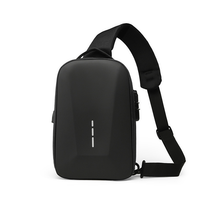 New cross-border chest bag for men, high-end cycling, large-capacity casual chest bag, single-shoulder men's crossbody bag, anti-theft shoulder bag Specification drawing