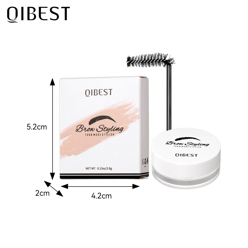 QIBEST Transparent Eyebrow Shaping Cream, Natural and three-dimensional Wild Eyebrow wax, waterproof, long-lasting and non-smudge Eyebrow Shaping soap Item Picture