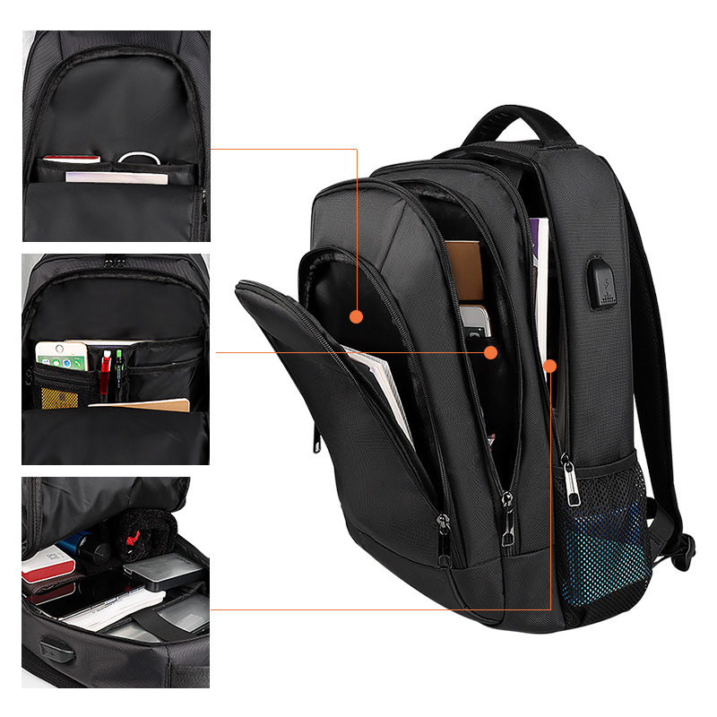 Backpack, computer bag, waterproof schoolbag for boys and girls, outdoor casual business, large capacity 15.6-inch pro details Picture