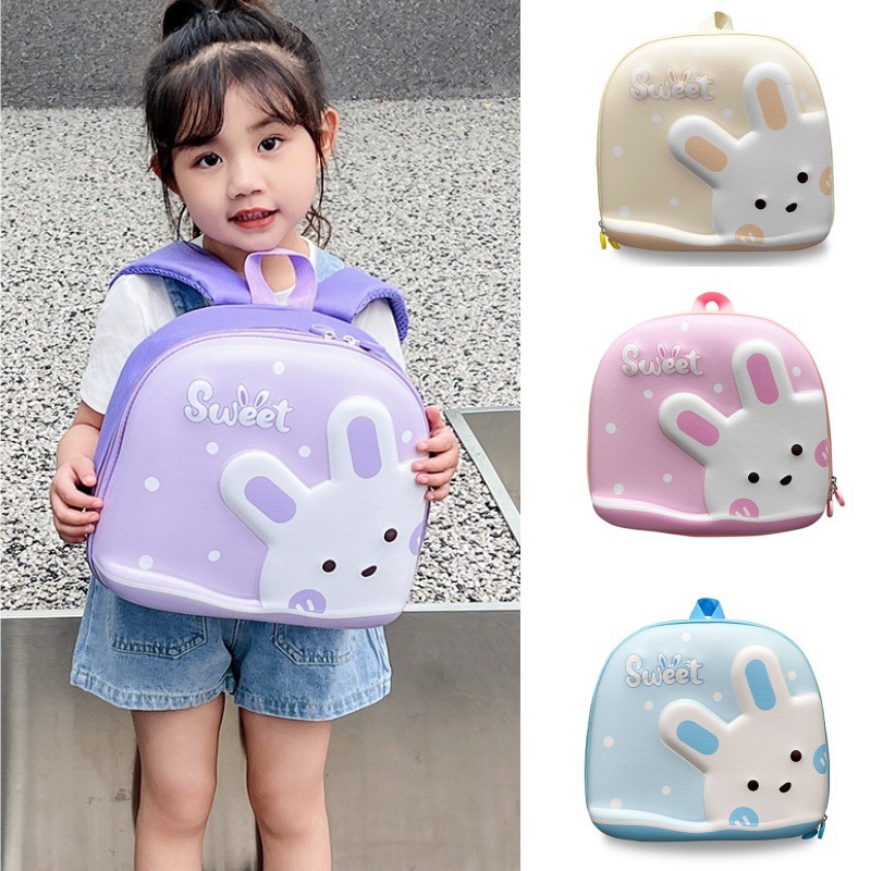 New cute little rabbit eggshell bag for girls, stylish and trendy outdoor clothes, snack bag, kindergarten small class schoolbag Specification drawing