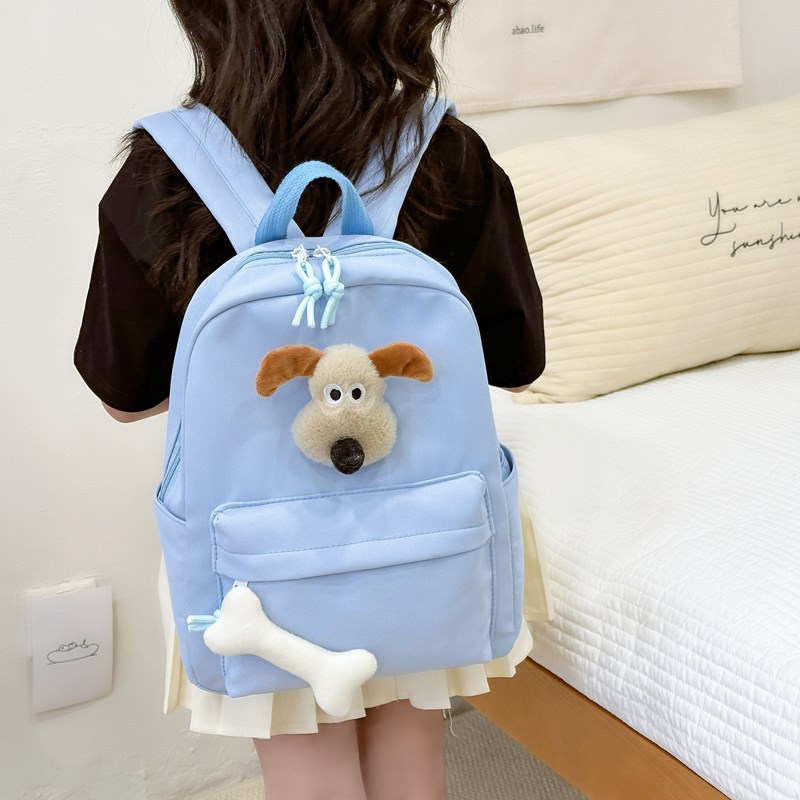 Cross-border foreign trade 2024 New cute cartoon dog backpack, children's trendy schoolbag, casual primary school students' double back Specification drawing