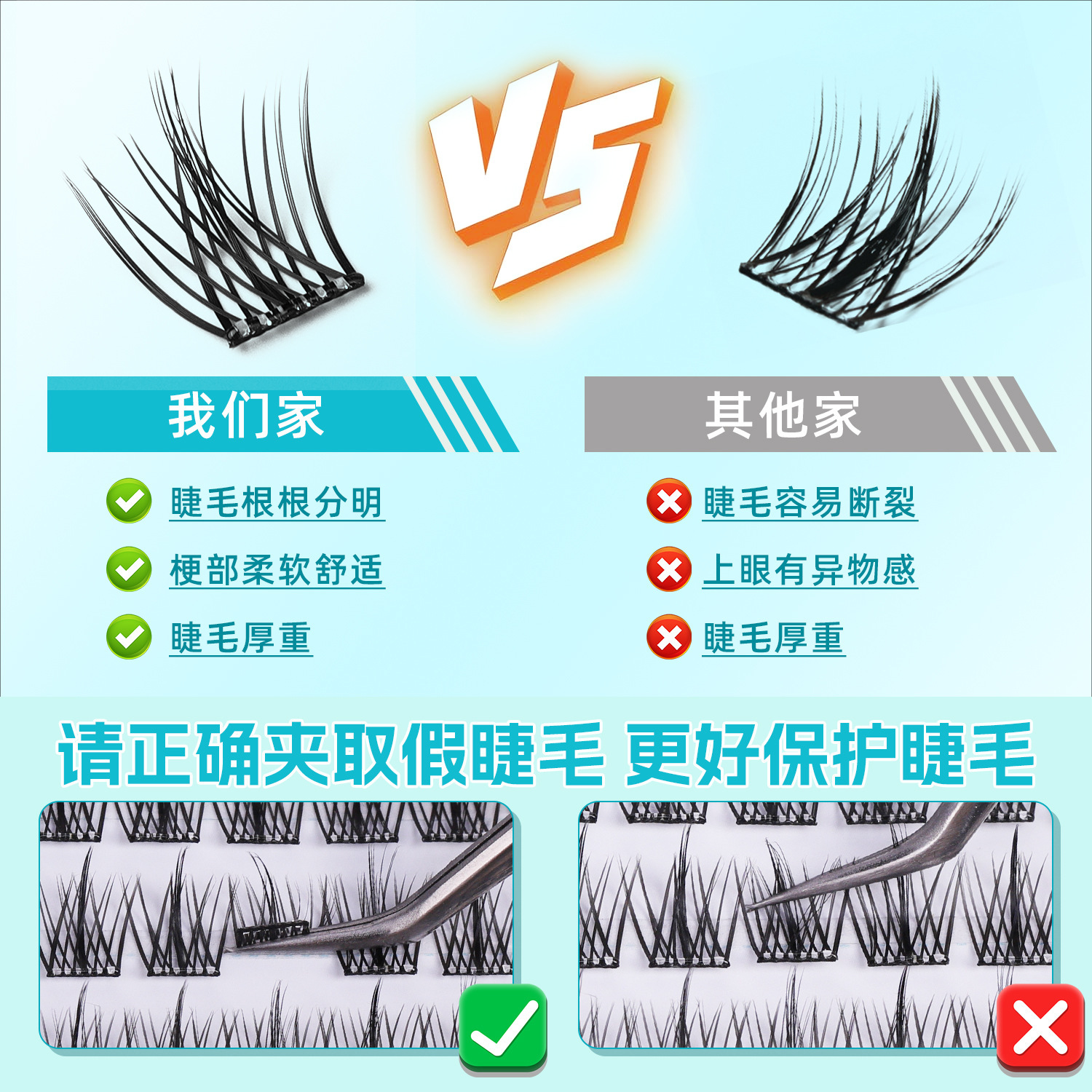 10 rows of non-adhesive and non-removable false eyelashes, women's sunflower trilogy, natural and realistic non-adhesive self-adhesive eyelashes Specification drawing