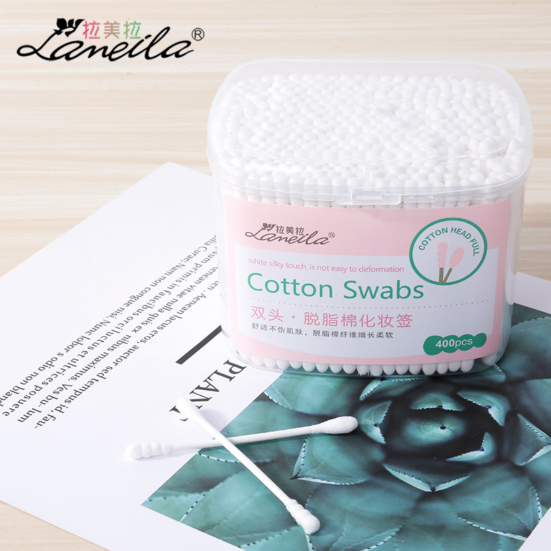 La Meila Double-headed dual-purpose cotton swab 400, spiral round head paper stick, paper shaft cotton swab, cosmetic cotton swab B0141 full figure