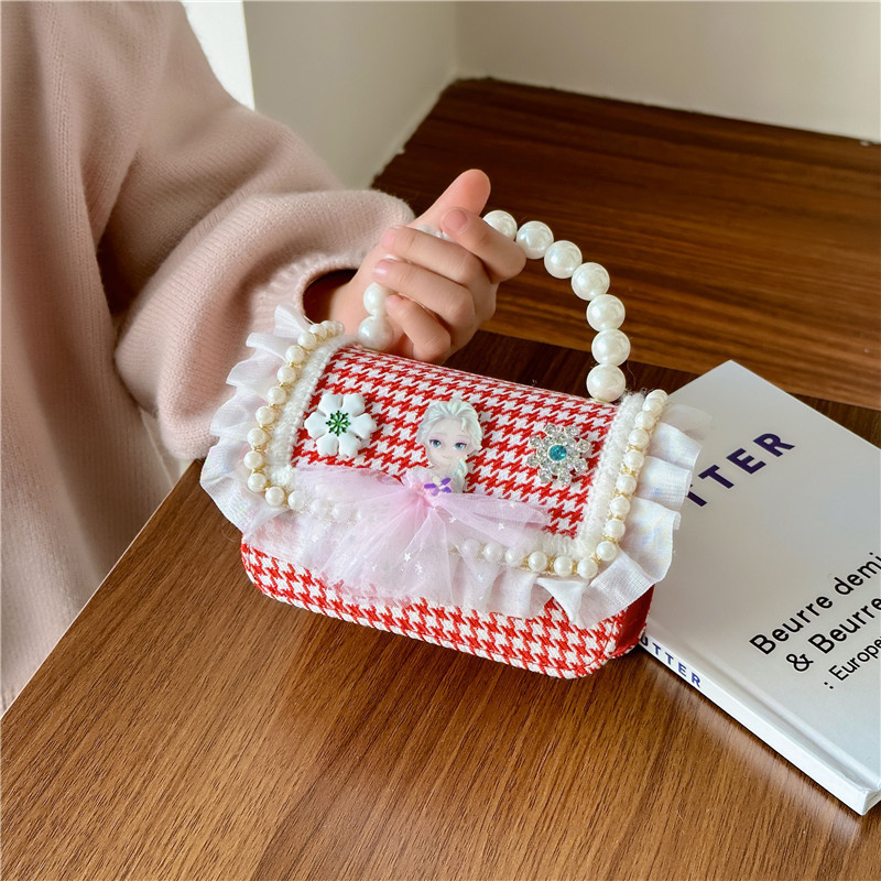 New cross-border children's bags: Princess Elsa Bag, Pearl hand-held crossbody bag, Little Girl Bag, foreign trade children's gifts details Picture