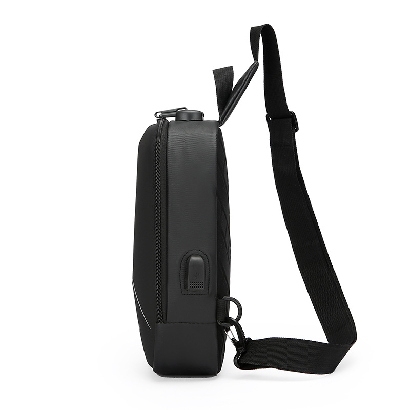 2024 Summer Men's chest bags, casual backpacks, crossbody bags, cross-border wholesale, USB charging port bags, fashionable single-shoulder bags Application Scenario
