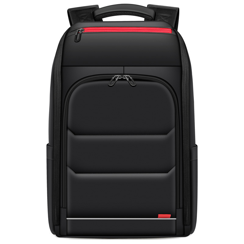 Leather film backpack for men, large-capacity multi-functional business travel backpack, laptop bag, college student schoolbag Item Picture
