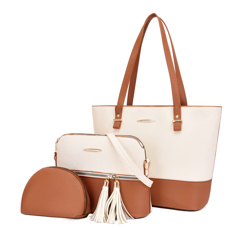 2023 New style mother-and-child bag, grand three-piece set, single-shoulder crossbody hand-held women's bag, factory wholesale, bag consignment cross-border Item Picture