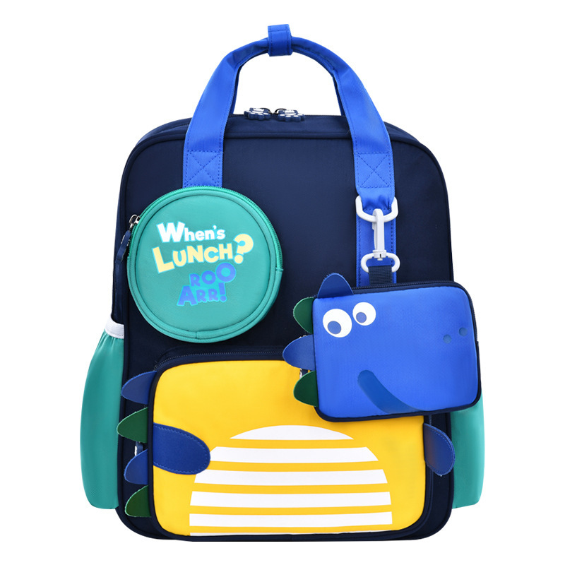 Aolang new primary school schoolbag cute dinosaur student schoolbag 1-3-6 grade lightweight nylon backpack Item Picture