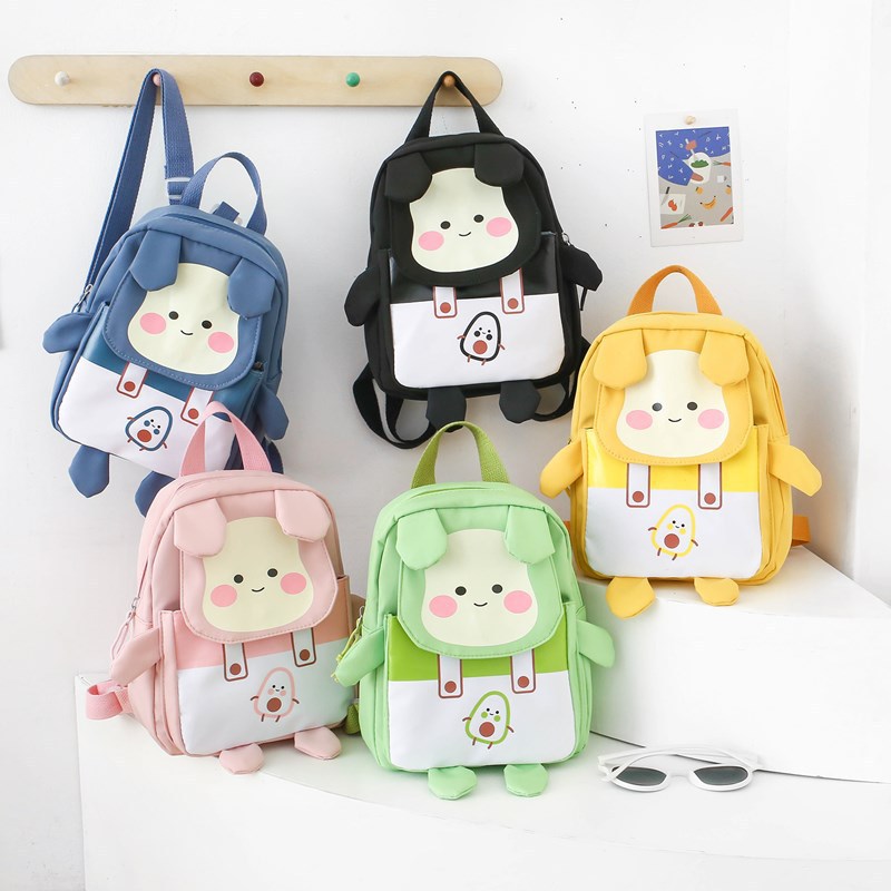 Kindergarten anti-wandering student schoolbags, Japanese-style cartoon cute boys' and girls' backpacks, stylish printed children's bags full figure
