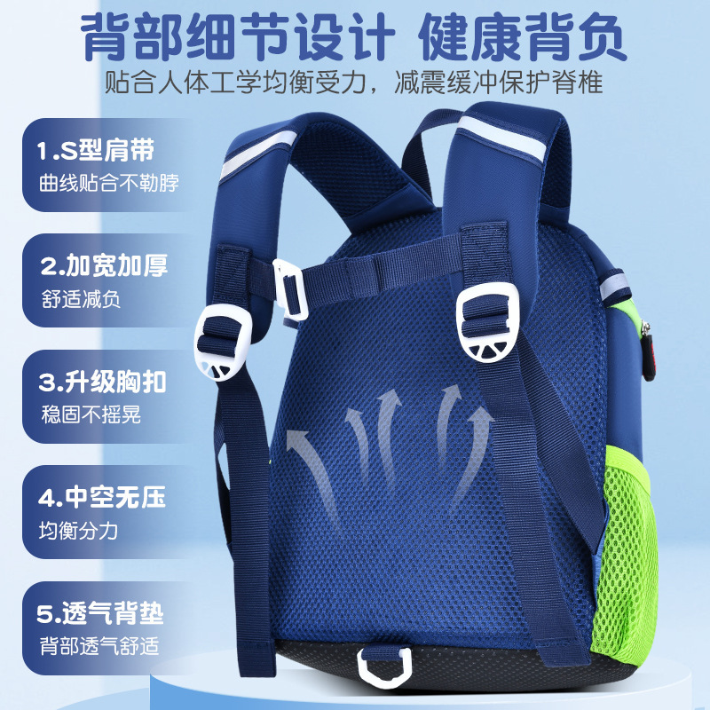 New kindergarten schoolbag cartoon little dinosaur children's schoolbag reducing burden and protecting spine, direct sales from the manufacturer Application Scenario