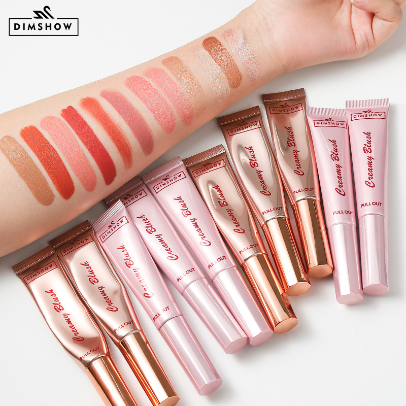 Cross-border bestseller DIMSHOW Sponge Head Liquid Blush High-gloss Contouring matte Blush Cream Pearlescent High-gloss Stick Application Scenario